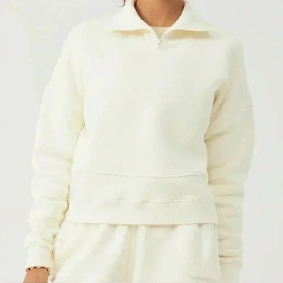 Outdoor Voices Nimbus Quarter Zip Cotton Sweatshirt - Size S - Picture 1 of 4